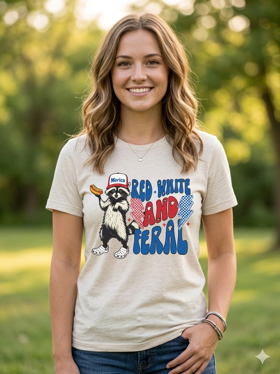 Red, White, And Feral Women's T-Shirt