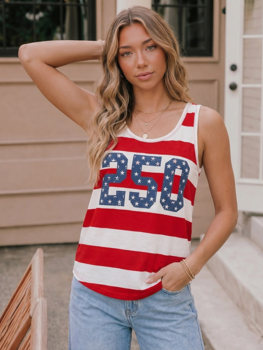 250 Red, White & Blue Women's Tank Top